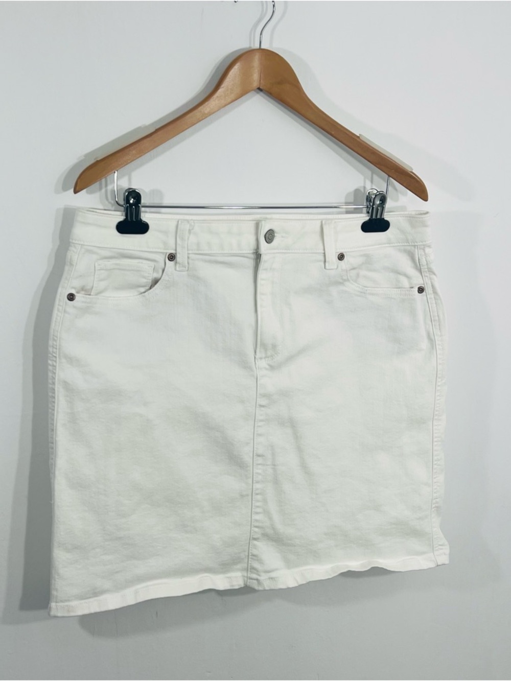 Sonoma White Jean Skirt Mini Everyday Casual Summer Wear Size 16 Cute Girly